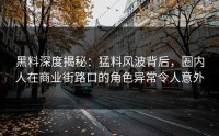 黑料深度揭秘：猛料风波背后，圈内人在商业街路口的角色异常令人意外