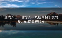 业内人士一语惊人：九色真相引发揭秘，91网疯狂转发