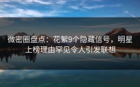 微密圈盘点：花絮9个隐藏信号，明星上榜理由罕见令人引发联想